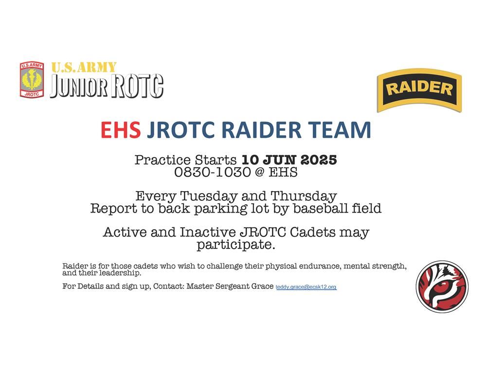 Raider Team Training Info